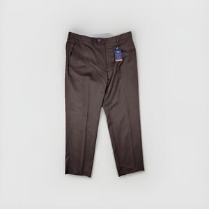 New HART SCHAFFNER MARX Luxury Series Chicago Fit Dress Pants 36R Brown Wool